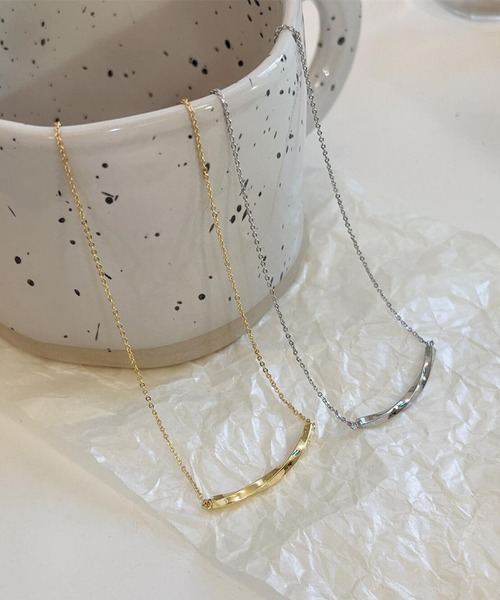 セール】YU-KA:カーブバーネックレス curve bar necklace