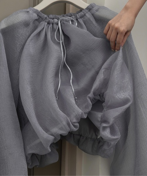 lawgy（ラウジー）の「hem balloon volume sheer blouse / ヘム