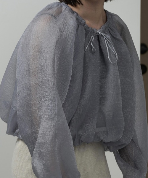 トップス lawgy hem balloon volume sheer blouse hem balloon volume sheer blouse – eim online（エイム