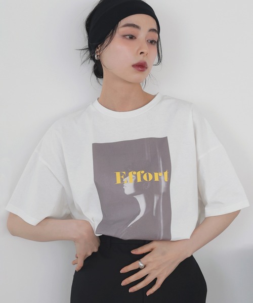 LIAN(リアン)の「フォトプリント半袖Tシャツ(Tシャツ/カットソー・レディース・ホワイト系3/ホワイト系1/ホワイト系2・FREE)」の1枚目の写真
