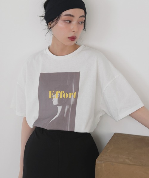 LIAN(リアン)の「フォトプリント半袖Tシャツ(Tシャツ/カットソー・レディース・ホワイト系3/ホワイト系1/ホワイト系2・FREE)」の4枚目の写真