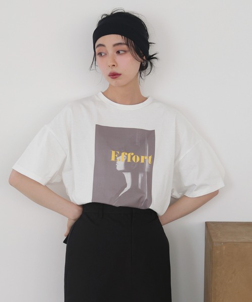 LIAN(リアン)の「フォトプリント半袖Tシャツ(Tシャツ/カットソー・レディース・ホワイト系3/ホワイト系1/ホワイト系2・FREE)」の6枚目の写真