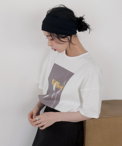 LIAN(リアン)の「フォトプリント半袖Tシャツ(Tシャツ/カットソー・レディース・ホワイト系3/ホワイト系1/ホワイト系2・FREE)」の10枚目の写真