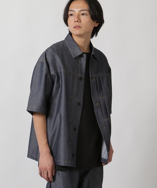LAKOLE(ラコレ)の「【セットアップ可】CVCトラックシャツジャケット / 318624(シャツ/ブラウス・メンズ・ネイビー/アイボリー/オリーブ・MEDIUM/LARGE)」の9枚目の写真