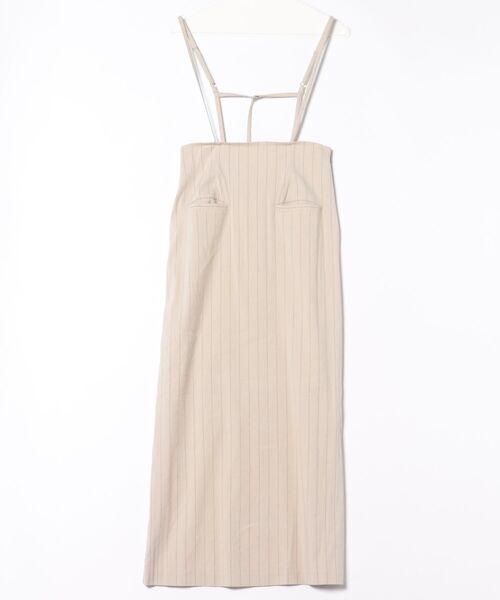 VERSEAU(ヴェルソー)の「サスペンダー付き ハイウエストラインスカート(スカート・レディース・ベージュ/ネイビー・SMALL/MEDIUM)」の2枚目の写真