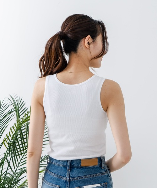 HANES(ヘインズ)の「【Hanes/ヘインズ】ブラ アメリカンスリーブ タンクトップ(タンクトップ・レディース・ブラック/杢グレー/ホワイト・FREE)」の20枚目の写真