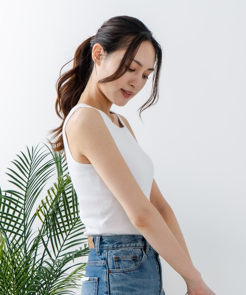 HANES(ヘインズ)の「【Hanes/ヘインズ】ブラ アメリカンスリーブ タンクトップ(タンクトップ・レディース・ブラック/杢グレー/ホワイト・FREE)」の21枚目の写真