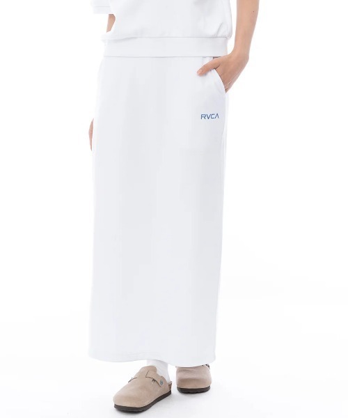 RVCA(ルーカ)の「RVCA レディース BALANCE BOX LONG SKIRT スカート 【2025年春夏モデル】/ルーカワンポイントロゴスカート(スカート・レディース・ブラック/ホワイト/グレー・SMALL/MEDIUM)」の1枚目の写真