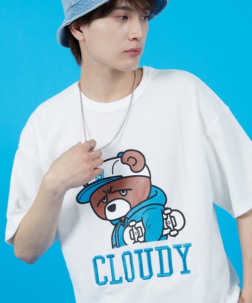 SIDEWAY STANCE(サイドウェイスタンス)の「【SIDEWAY STANCE】パイル地 半袖Tシャツ(Tシャツ/カットソー・メンズ・ホワイト/ライトグレー/ブラック/ホワイト系/ホワイト系1/ブラック系/ブラック系1/ライトグレー系/ライトグレー系1・SMALL/MEDIUM/LARGE/X-LARGE)」の2枚目の写真