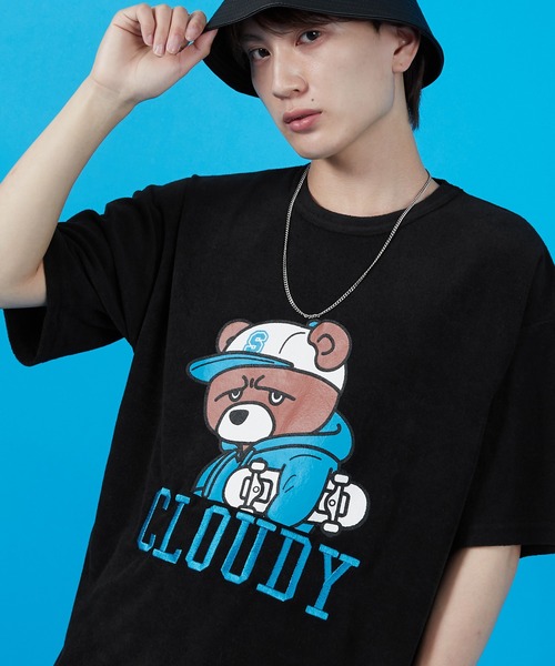 SIDEWAY STANCE(サイドウェイスタンス)の「【SIDEWAY STANCE】パイル地 半袖Tシャツ(Tシャツ/カットソー・メンズ・ホワイト/ライトグレー/ブラック/ホワイト系/ホワイト系1/ブラック系/ブラック系1/ライトグレー系/ライトグレー系1・SMALL/MEDIUM/LARGE/X-LARGE)」の5枚目の写真