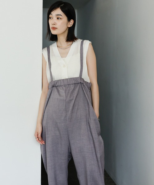 select MOCA Et(セレクトモカエト)の「【Et】Tapered overalls(サロペット/オーバーオール・レディース・ブラック/グレー・FREE)」の12枚目の写真