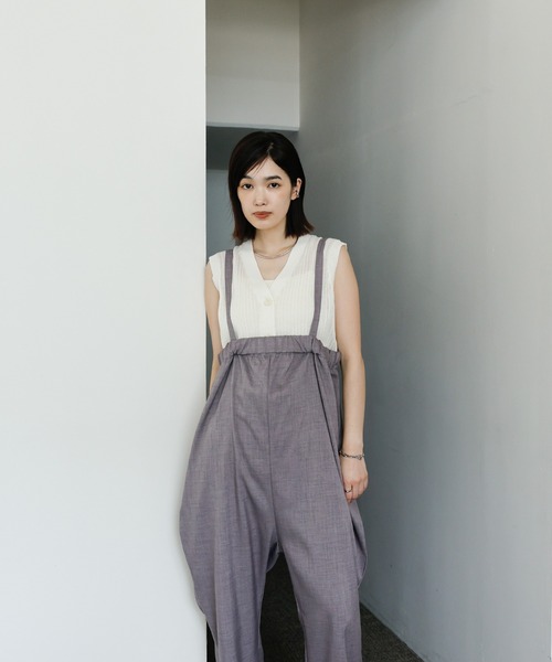 select MOCA Et(セレクトモカエト)の「【Et】Tapered overalls(サロペット/オーバーオール・レディース・ブラック/グレー・FREE)」の9枚目の写真