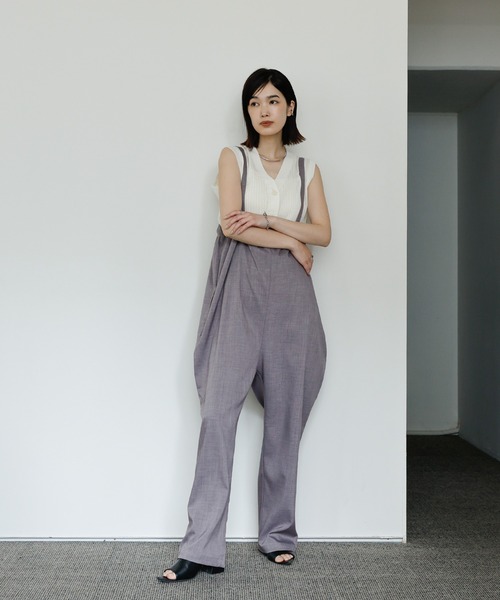 select MOCA Et(セレクトモカエト)の「【Et】Tapered overalls(サロペット/オーバーオール・レディース・ブラック/グレー・FREE)」の8枚目の写真