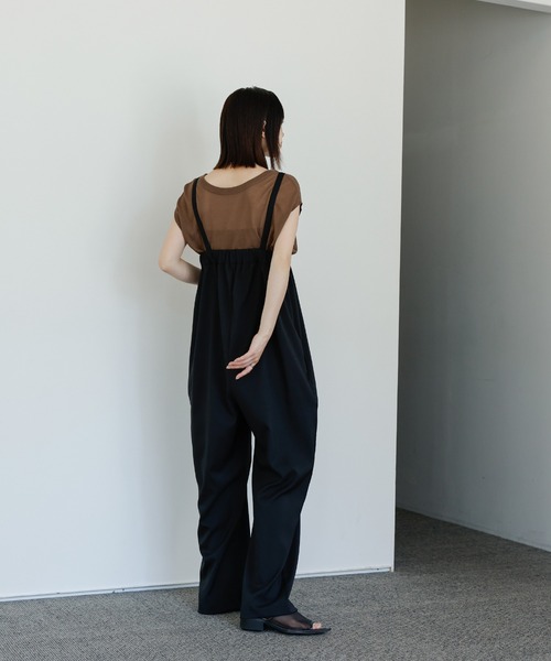 select MOCA Et(セレクトモカエト)の「【Et】Tapered overalls(サロペット/オーバーオール・レディース・ブラック/グレー・FREE)」の19枚目の写真