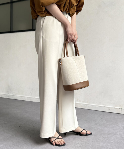 Chez toi（シェトワ）の「【細身サイズ】2タックスラックスパンツ（その他パンツ・レディース・ベージュ/オフホワイト/ブラック・FREE）」の18枚目の写真