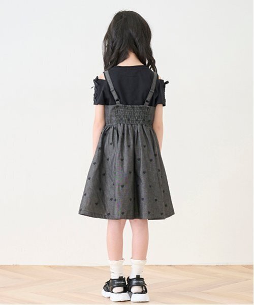 セール】肩開きTシャツ＆キャミワンピースセット（ワンピース）｜mezzo