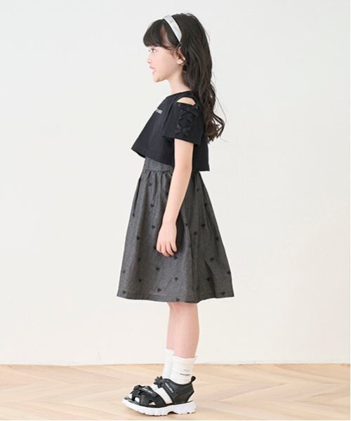 セール】肩開きTシャツ＆キャミワンピースセット（ワンピース）｜mezzo