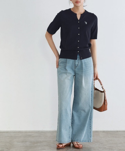 U.S. POLO ASSN.（ユーエスポロアッスン）の「【U.S.POLO ASSN.】キーネックデザインカーディガン（カーディガン/ボレロ・レディース・ネイビー/ブルー系その他/アイボリー系/グレー系その他/ブラック系その他/レッド系その他・M/L/LL）」の10枚目の写真
