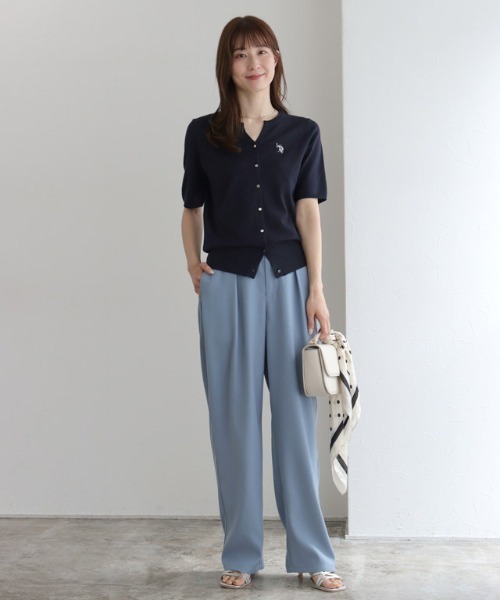 U.S. POLO ASSN.（ユーエスポロアッスン）の「【U.S.POLO ASSN.】キーネックデザインカーディガン（カーディガン/ボレロ・レディース・ネイビー/ブルー系その他/アイボリー系/グレー系その他/ブラック系その他/レッド系その他・M/L/LL）」の12枚目の写真