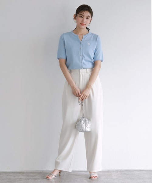 U.S. POLO ASSN.（ユーエスポロアッスン）の「【U.S.POLO ASSN.】キーネックデザインカーディガン（カーディガン/ボレロ・レディース・ネイビー/ブルー系その他/アイボリー系/グレー系その他/ブラック系その他/レッド系その他・M/L/LL）」の21枚目の写真