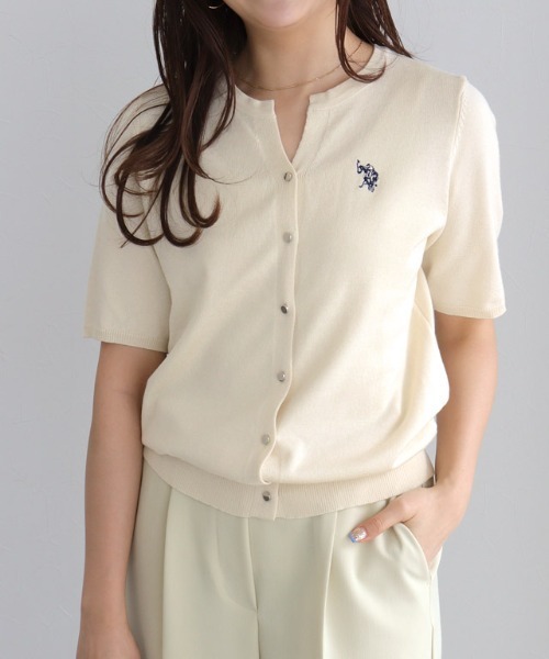 U.S. POLO ASSN.(ユーエスポロアッスン)の「U.S. POLO ASSN. キーネックデザインカーディガン(カーディガン/ボレロ・レディース・ネイビー/ブルー系その他/アイボリー系/グレー系その他/ブラック系その他/レッド系その他・M/L/LL)」の8枚目の写真