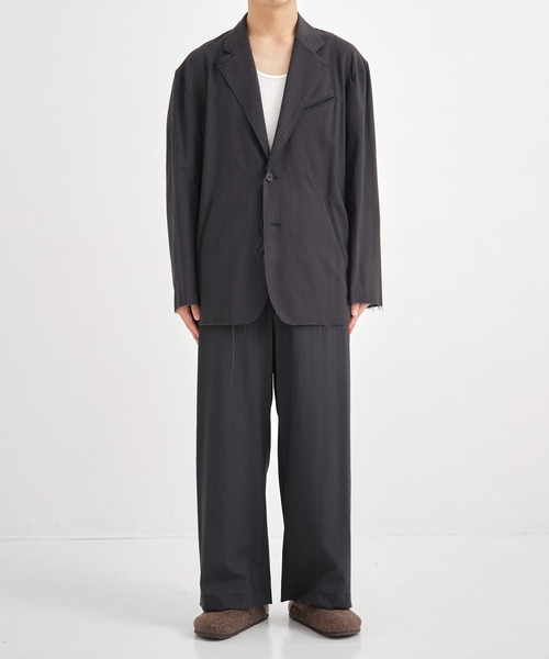 ANTHEM A(アンセムエー)の「CONZ別注wool broken jacket/2Bジャケット/セットアップ/ANTHEM A(テーラードジャケット・メンズ・ストライプ/ダークグレー・L/M)」の3枚目の写真