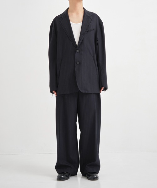 ANTHEM A(アンセムエー)の「CONZ別注wool broken jacket/2Bジャケット/セットアップ/ANTHEM A(テーラードジャケット・メンズ・ストライプ/ダークグレー・L/M)」の11枚目の写真