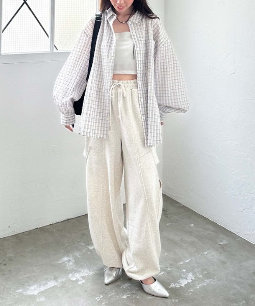 archives（アルシーヴ）の「リンクルチェックミドルシャツ（シャツ/ブラウス・レディース・オフホワイト/ブラック/ネイビー・MEDIUM）」の18枚目の写真