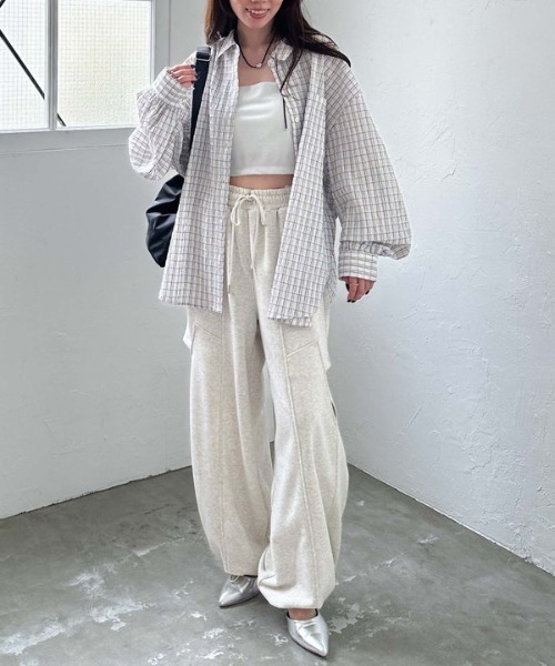 archives（アルシーヴ）の「リンクルチェックミドルシャツ（シャツ/ブラウス・レディース・オフホワイト/ブラック/ネイビー・MEDIUM）」の19枚目の写真