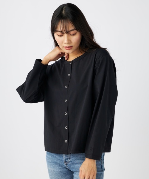 Ocean Pacific（オーシャンパシフィック）の「【OP/オーピー】レディースカーディガン/水陸両用UPF50ボーダーカーディガンタイプラッシュガード(水着)（ラッシュガード・レディース・ホワイト/ブラック/ブラック×ホワイト・MEDIUM/LARGE/X-LARGE）」の17枚目の写真