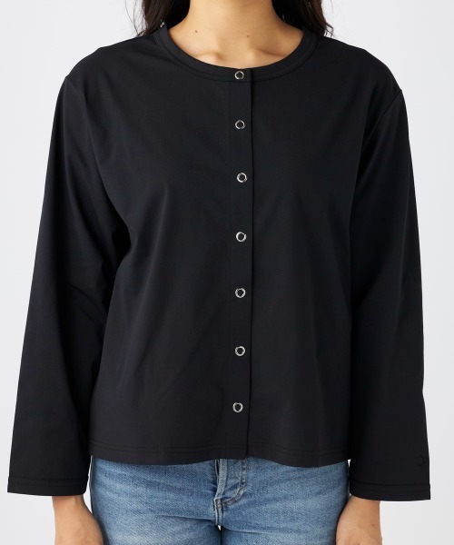 Ocean Pacific（オーシャンパシフィック）の「【OP/オーピー】レディースカーディガン/水陸両用UPF50ボーダーカーディガンタイプラッシュガード(水着)（ラッシュガード・レディース・ホワイト/ブラック/ブラック×ホワイト・MEDIUM/LARGE/X-LARGE）」の18枚目の写真