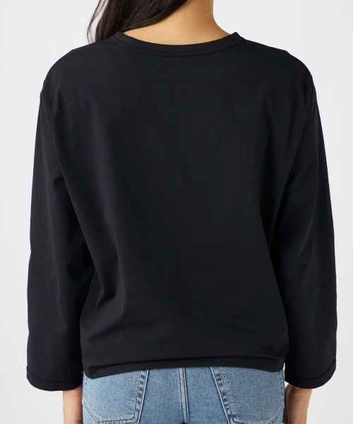 Ocean Pacific（オーシャンパシフィック）の「【OP/オーピー】レディースカーディガン/水陸両用UPF50ボーダーカーディガンタイプラッシュガード(水着)（ラッシュガード・レディース・ホワイト/ブラック/ブラック×ホワイト・MEDIUM/LARGE/X-LARGE）」の20枚目の写真