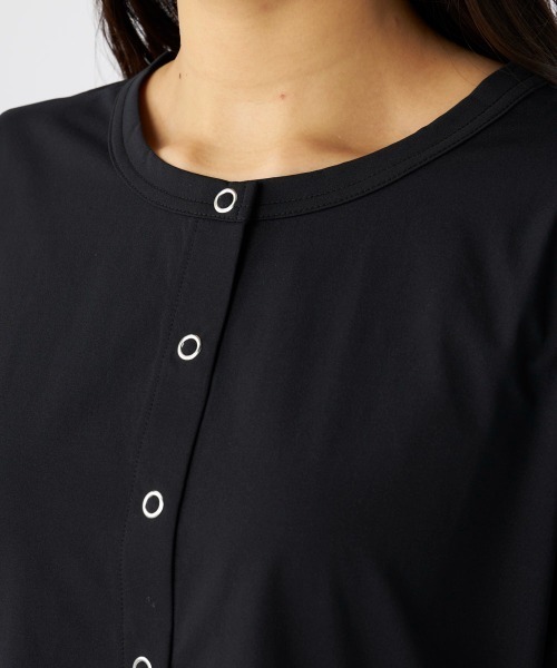 Ocean Pacific（オーシャンパシフィック）の「【OP/オーピー】レディースカーディガン/水陸両用UPF50ボーダーカーディガンタイプラッシュガード(水着)（ラッシュガード・レディース・ホワイト/ブラック/ブラック×ホワイト・MEDIUM/LARGE/X-LARGE）」の21枚目の写真