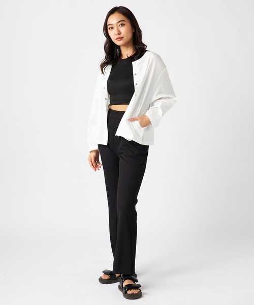 Ocean Pacific（オーシャンパシフィック）の「【OP/オーピー】レディースカーディガン/水陸両用UPF50ボーダーカーディガンタイプラッシュガード(水着)（ラッシュガード・レディース・ホワイト/ブラック/ブラック×ホワイト・MEDIUM/LARGE/X-LARGE）」の4枚目の写真