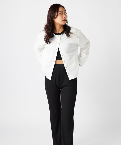 Ocean Pacific（オーシャンパシフィック）の「【OP/オーピー】レディースカーディガン/水陸両用UPF50ボーダーカーディガンタイプラッシュガード(水着)（ラッシュガード・レディース・ホワイト/ブラック/ブラック×ホワイト・MEDIUM/LARGE/X-LARGE）」の6枚目の写真