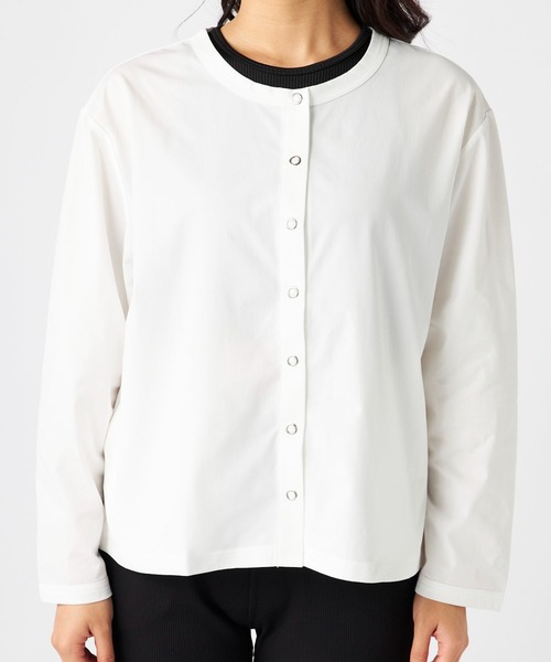 Ocean Pacific（オーシャンパシフィック）の「【OP/オーピー】レディースカーディガン/水陸両用UPF50ボーダーカーディガンタイプラッシュガード(水着)（ラッシュガード・レディース・ホワイト/ブラック/ブラック×ホワイト・MEDIUM/LARGE/X-LARGE）」の10枚目の写真