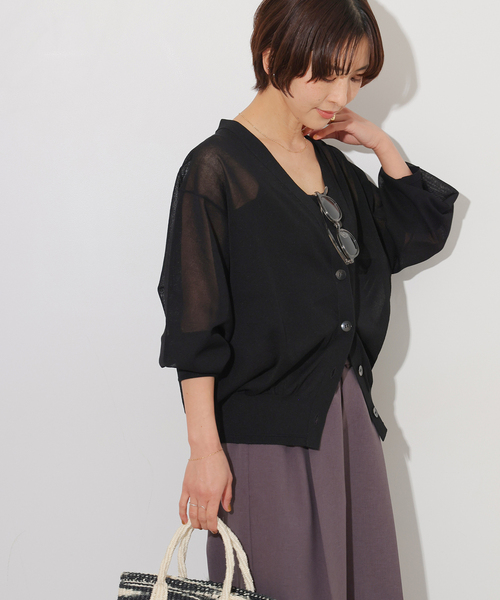 JOURNAL STANDARD relume(ジャーナルスタンダード レリューム)の「サマーニットVネックカーディガン(カーディガン/ボレロ・レディース・ライトグレー/ブラック/ブルー系その他/ライトグリーン・FREE)」の19枚目の写真