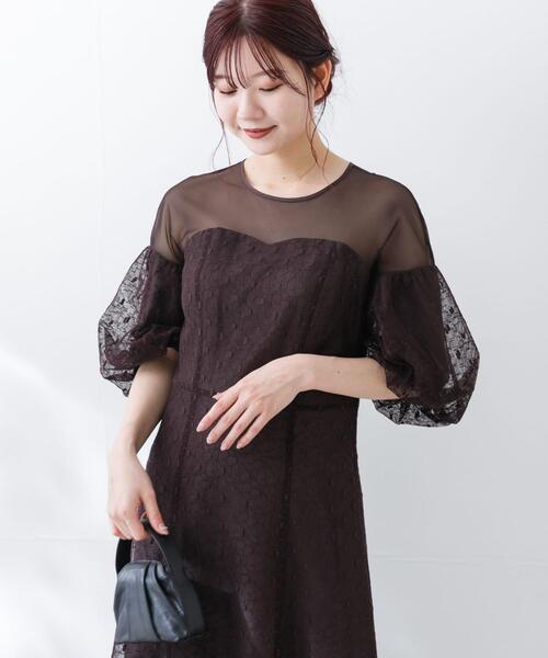 URBAN RESEARCH ROSSO WOMEN（アーバンリサーチ　ロッソ）の「幾何学レースドレス（ワンピース・レディース・ライトグレー/ブラウン・FREE）」の19枚目の写真