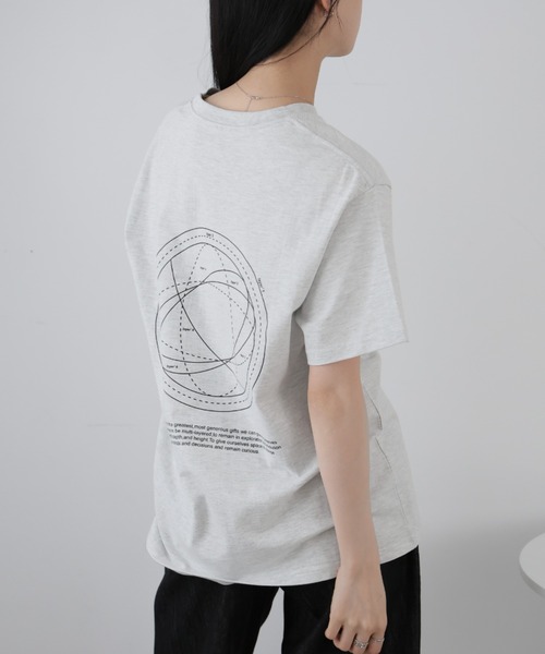 Ulysses(ユリシス)の「プリントデザインTシャツ(Tシャツ/カットソー・レディース・ベージュ/ダークグレー/ホワイト/ブラック・F)」の8枚目の写真