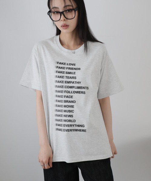 Ulysses(ユリシス)の「プリントデザインTシャツ(Tシャツ/カットソー・レディース・ベージュ/ダークグレー/ホワイト/ブラック・F)」の10枚目の写真