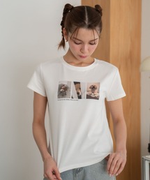 Hi! ONLINE STORE（ハイオンラインストア）の「【Nu】DogフォトプリントオーバーTシャツ（Tシャツ/カットソー）」