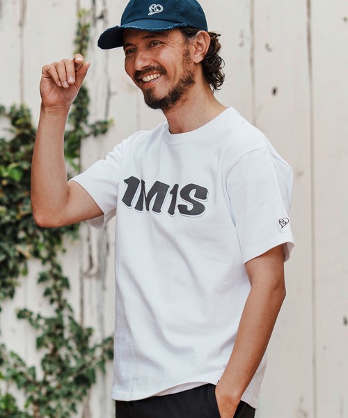 1minute 1second(ワンミニットワンセカンド)の「mt9680-10oz bold print T-shirt Tシャツ(Tシャツ/カットソー・メンズ・ベージュ×ブラック/ブラック×ホワイト/ホワイト×グレー・S/M/L/XL)」の2枚目の写真