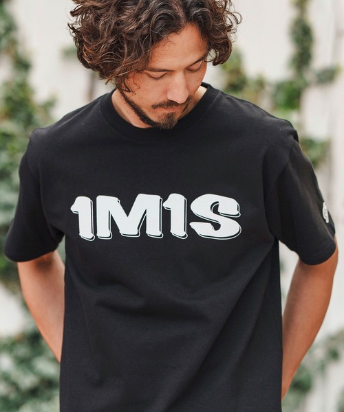 1minute 1second(ワンミニットワンセカンド)の「mt9680-10oz bold print T-shirt Tシャツ(Tシャツ/カットソー・メンズ・ベージュ×ブラック/ブラック×ホワイト/ホワイト×グレー・S/M/L/XL)」の1枚目の写真