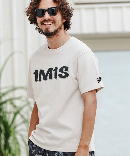 1minute 1second(ワンミニットワンセカンド)の「mt9680-10oz bold print T-shirt Tシャツ(Tシャツ/カットソー・メンズ・ベージュ×ブラック/ブラック×ホワイト/ホワイト×グレー・S/M/L/XL)」の3枚目の写真