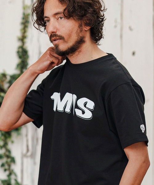 1minute 1second(ワンミニットワンセカンド)の「mt9680-10oz bold print T-shirt Tシャツ(Tシャツ/カットソー・メンズ・ベージュ×ブラック/ブラック×ホワイト/ホワイト×グレー・S/M/L/XL)」の4枚目の写真