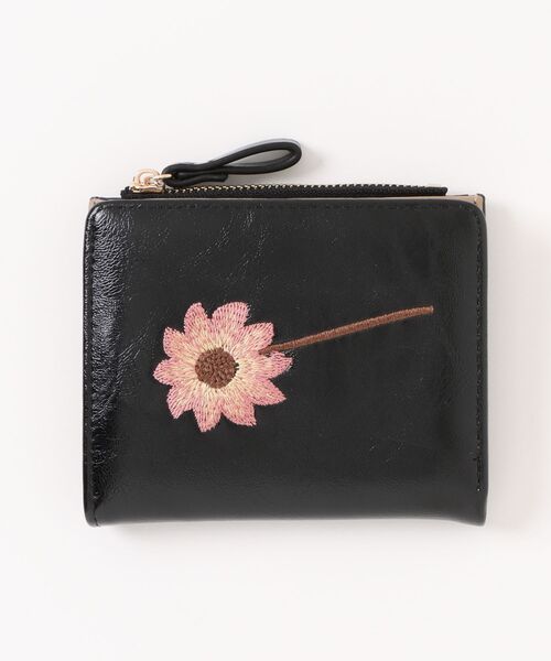 Burner(バーナー)の「【OKUOKU 0909】二つ折り ミニ財布 花柄刺繍 oku-wallet-642250183722-12(財布・レディース・レッド/ピンク/ダークグリーン/ブラック・FREE)」の12枚目の写真