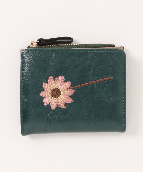 Burner(バーナー)の「【OKUOKU 0909】二つ折り ミニ財布 花柄刺繍 oku-wallet-642250183722-12(財布・レディース・レッド/ピンク/ダークグリーン/ブラック・FREE)」の13枚目の写真