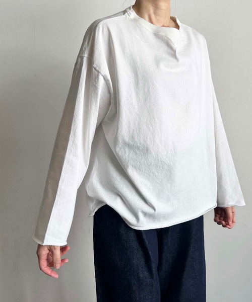 vent blanc(ヴァンブラン)の「vent blanc ヴァンブラン シングルジャージー ロングTee(Tシャツ/カットソー・レディース・オフホワイト/杢グレー/オートミール・FREE)」の1枚目の写真