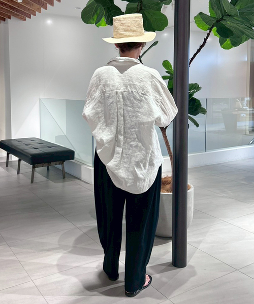 FRAMeWORK（フレームワーク）の「≪追加≫ライトフレンチリネンレギュラーシャツ（シャツ/ブラウス・レディース・モカ/ベージュ/ブルー・FREE）」の15枚目の写真