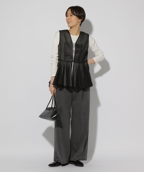 ella_selectshop エラ　ぺプラムジレ　ベスト セール】シアーペプラムジレ／327513（ベスト）｜Elura